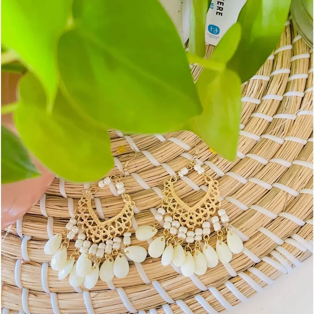 Bohemian Teardrop Fashion Earrings NWOT - Picture 3 of 3